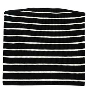 The Work Shop Women's Black White Striped Print Sleeveless Shirt Size Large